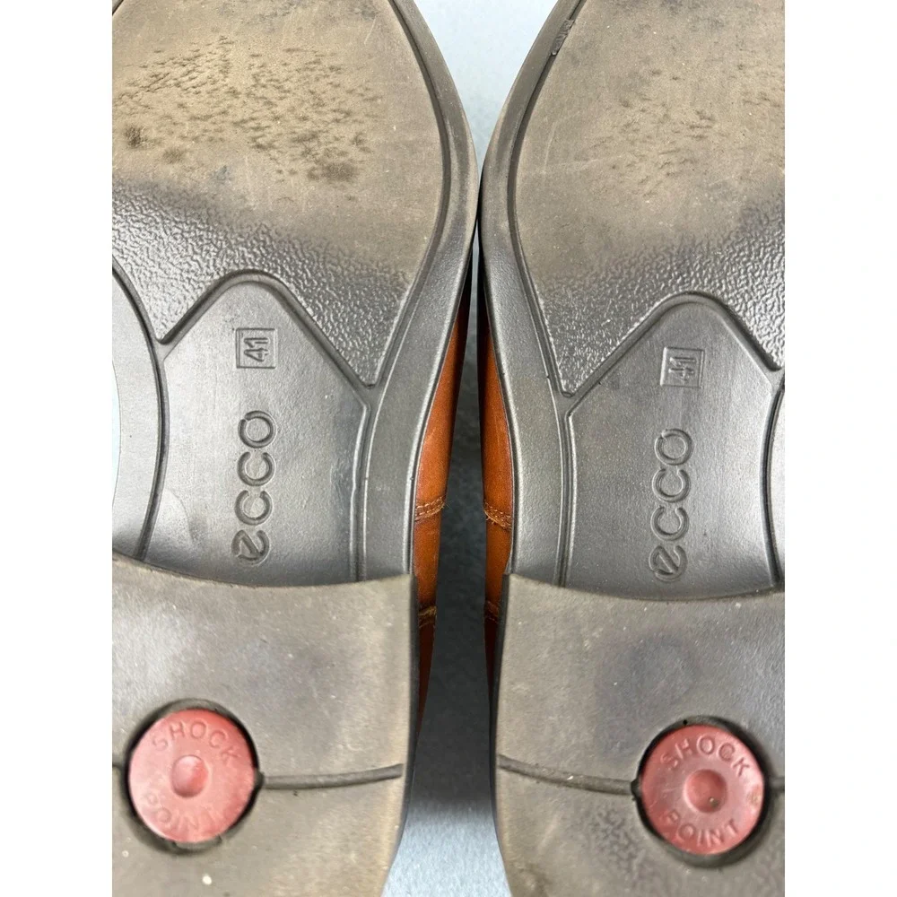 ECCO Edinburgh Loafers Mens EU‎ 41 US 7.5 Brown Leather Slip On Dress Shoes